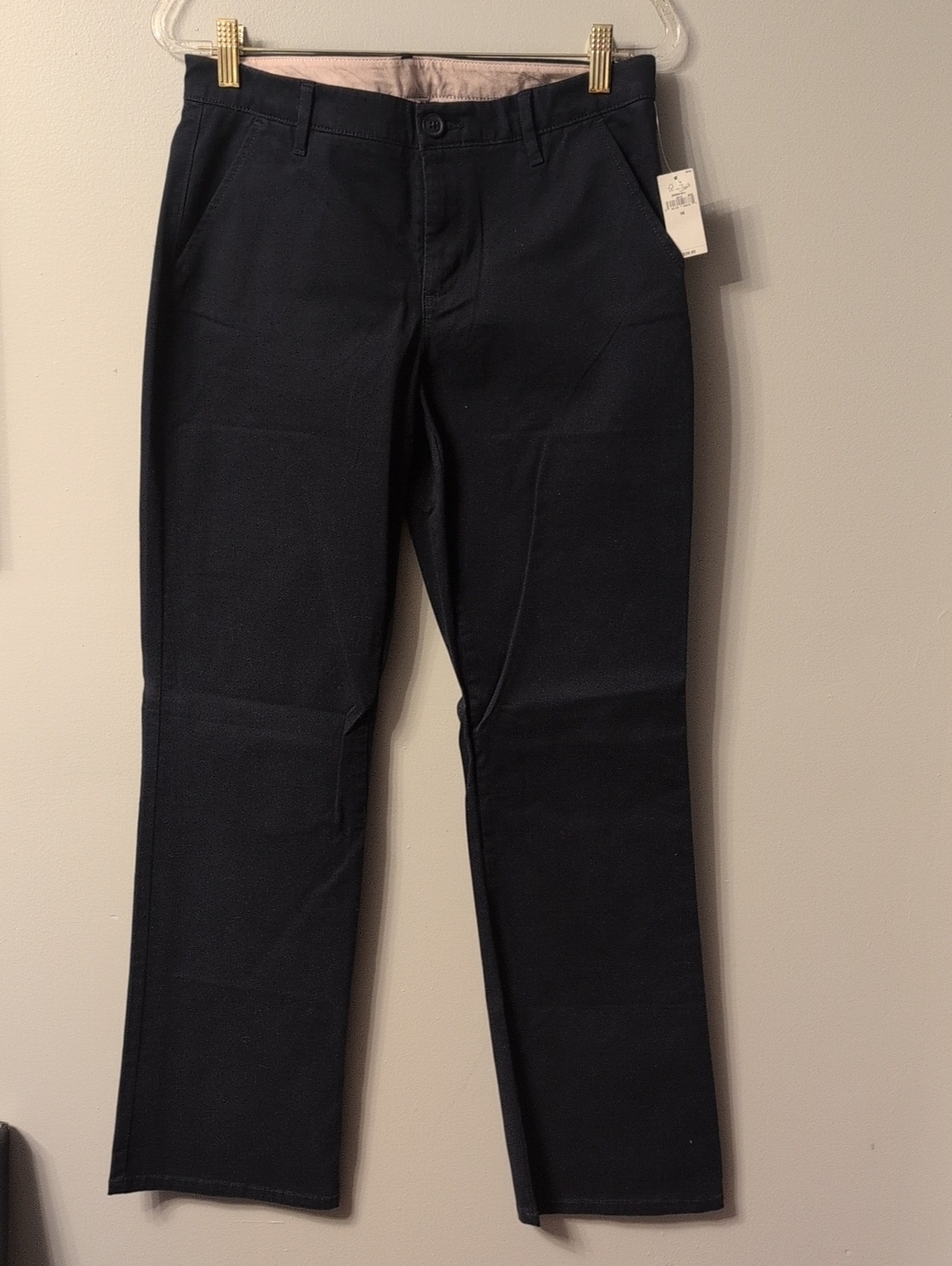 Girl's Navy Straight-Leg Chino Pants